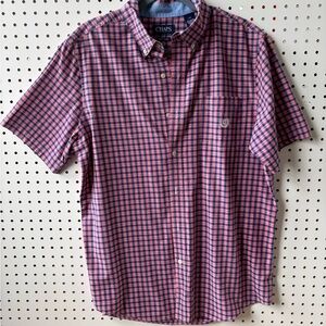 Chaps Men's Plaid Button-Down Shirt in Red and Blue